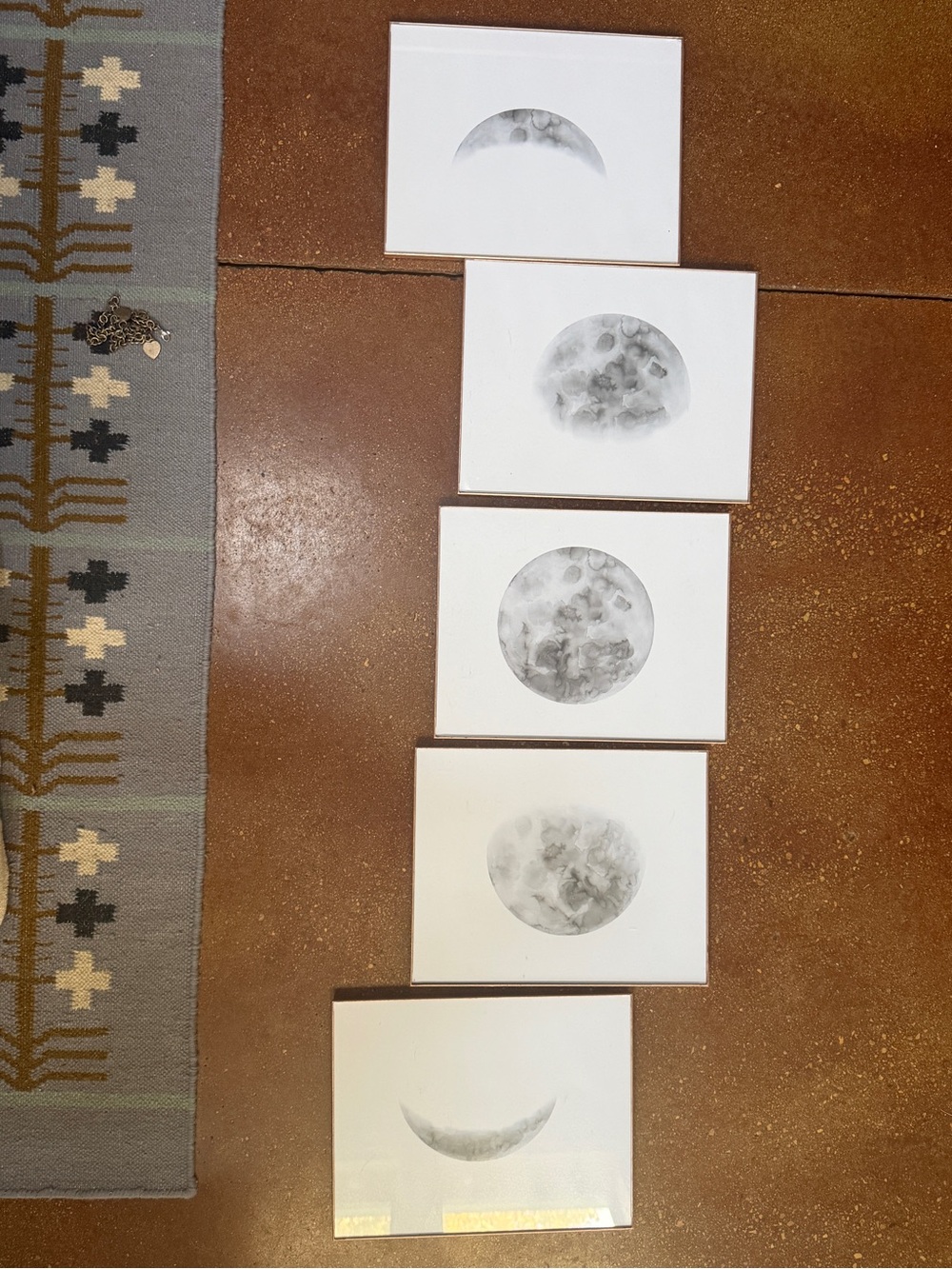 Moon Phase Wall Art Set - Neutral Gray Canvas Prints